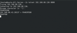 Подключение к шлюзу Clunet через Telnet и отправка команды PIND